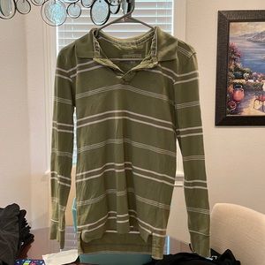 Green and White striped Rugby shirt